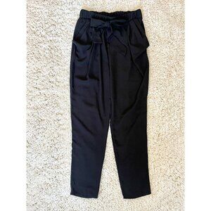 Yummy Brand Black Lightweight Tie-Waist Tapered Leg Pants S